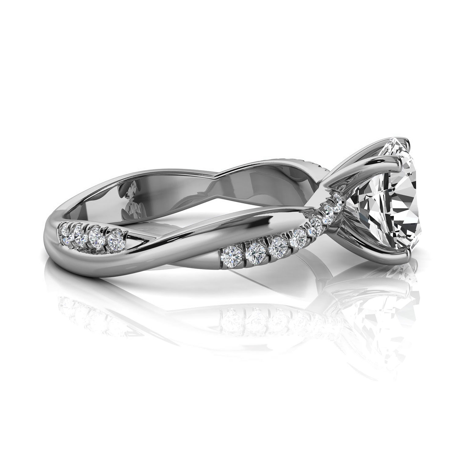 14K White Gold Margo Minimalist No Gap Twisted Vine Lab Grown Diamond Ring (1/5 ct. tw)